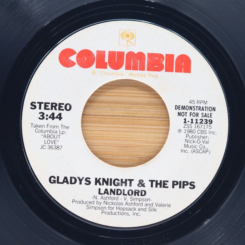 GLADYS KNIGHT & THE PIPS - LANDLORD - SOUL 45 PROMO COLUMBIA